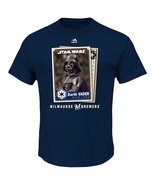 NWT Majestic Milwaukee Brewers Star Wars Darth Vader Baseball League T-S... - £19.97 GBP