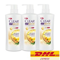 3 x CLEAR Advanced Anti-Hair Fall Shampoo Anti-dandruff Scalp Care Shampoo 400ml - £54.85 GBP
