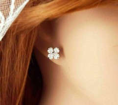 925 Sterling Silver 2Ct Heart Cut Moissanite Flower Clover Stud Earrings For Her - £124.43 GBP