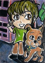 Scooby-Doo Velma Japanese Anime Art Original Sketch Card Drawing ACEO PSC Maia - £19.63 GBP