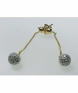 Vintae GOLD over STERLING Silver Dangle EARRINGS - 1 3/8 inches long - $48.00