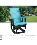 All Poly L.A. Patio High Back Roll Back Swivel Glider - £399.84 GBP
