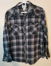 Wrangler Wrancher Gray Plaid Pearl Snap Long Sleeve Shirt MENS SIZE XXL ... - $15.88