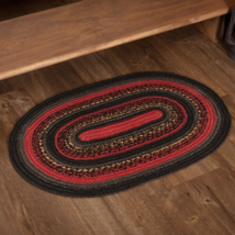 Cumberland Rustic Lodge Cozy Cabin Jute Oval Braided Rug 20&quot; x 30&quot; By VHC Brands - £22.34 GBP