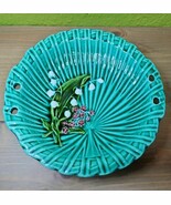 Majolika Majolica Lily of the Valley Art Nouveau Bowl Basket No Handle G... - €71,97 EUR