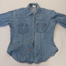 B.N.B. Best World Brand Women's Blue Long Sleeve Button Up Cotton Shirt Size M image 14