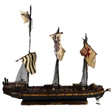 Vintage Antique Model Galeaza Siglo XVI Wooden Sails 27” X 18” Warships ... - $17.00