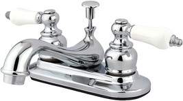 4-Inch Centerset Porcelain Lever Handle Bathroom Faucet In Polished Chro... - $77.98