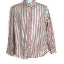 J Crew Mens Shirt Size M Medium Button Up Red Stripe Long Sleeve Chest Pocket - $18.54