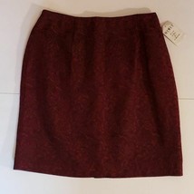 MixIt Dark Rouge Red/Black Print Straight Pencil Skirt Size 8 New - $23.47