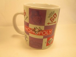 Coffee Cup Glass Mug MONOPOLY 2002 Hasbro [Y3A5] - $6.72