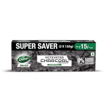 DABUR Herb&#39;L Activated Charcoal Toothpaste-240G (120Gx2,Pack Of 2) Fluoride Free - $15.20