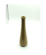 Mid Century Modern Glazed Pottery Bud Vase, Minimalist Zen in Neutral Brown