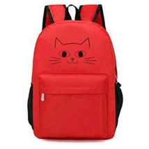 For women laptop bag kwaii cat face backpack 46cm 32cm traveling backpack black and red thumb200