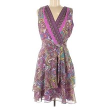 Chetta B Sleeveless Fit And Flare Cocktail Dress Size 4 Colorful Paisley... - £16.58 GBP
