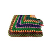 Granny Knit Handmade Crochet Afghan Blanket Throw Multicolor - £20.92 GBP