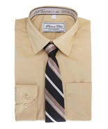 Boys Kids Cotton Blend Long Sleeve Button Up Solid Dress Shirt Set And T... - $301.39 MXN