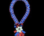 Graduation Money Lei Flower Crisp Bills Blue &amp; Red Four Braided Ribbons - £49.70 GBP