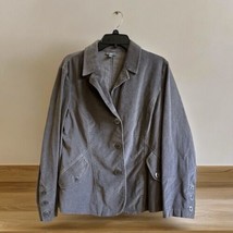 J. Jill Gray Cotton Spandex Corduroy Blazer Jacket Size M Medium Oversized - £25.57 GBP