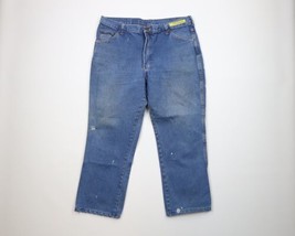 Vtg 70s Dickies Branders Mens 36x28 Distressed Flared Bootcut Denim Jeans USA - $49.45