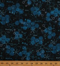 Cotton Atomic Models Elements Chemistry Science Fabric Print by the Yard D580.60 - £9.58 GBP