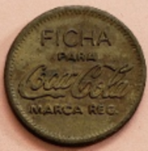 FICHA para Coca Cola marca Reg Unicamente Para Vendedoras Automaticas  - £4.70 GBP