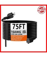 75 FT Waterproof 16 AWG Extension Cord - Indoor/Outdoor, Durable &amp; Flexible - $56.46 CAD