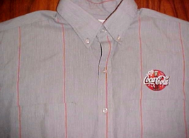 Coca-Cola Logo Park Street Employee Deliveryman Gray Red Vintage Shirt XL - £7.88 GBP