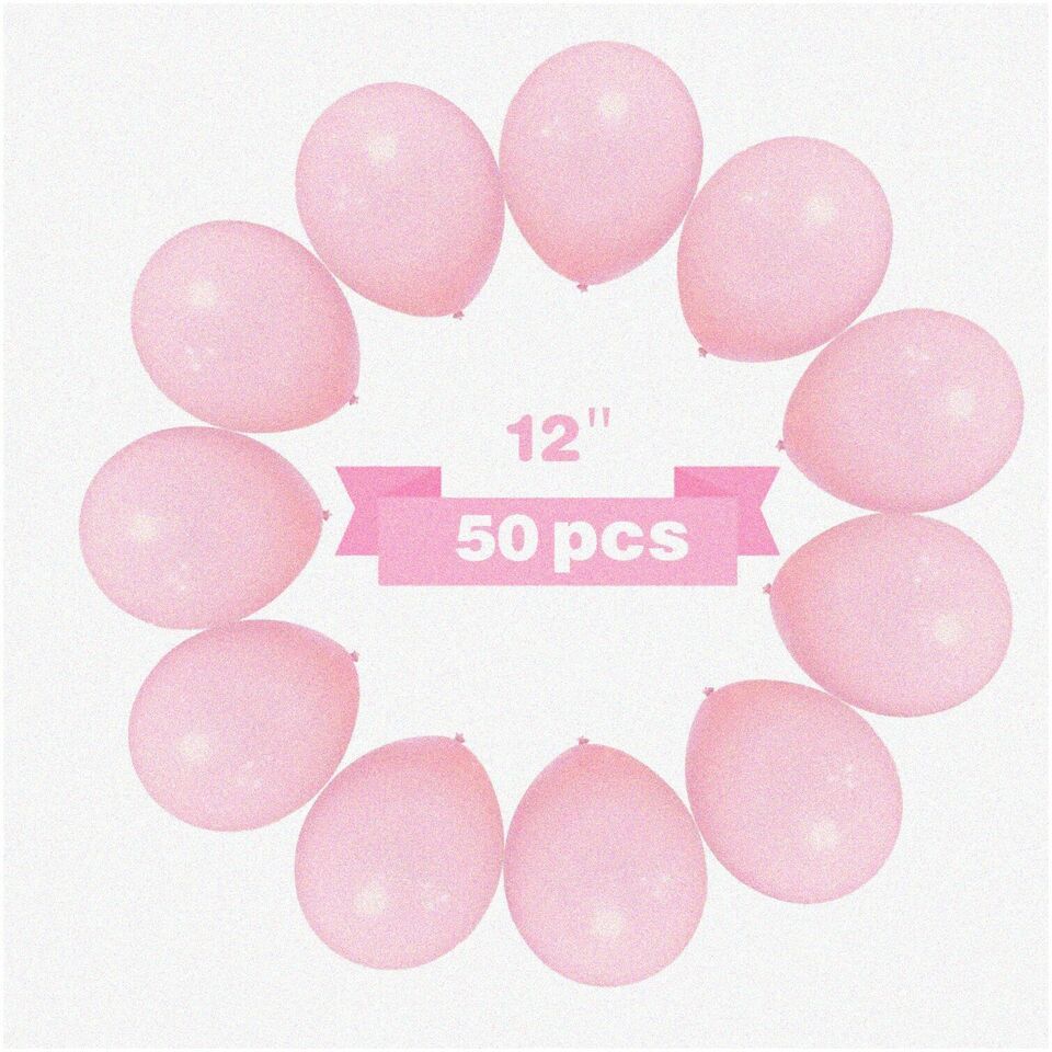 Pink Party Pop: 12&quot; Light Pink Balloons - 50PCS Latex Balloons for Birth... - $18.80