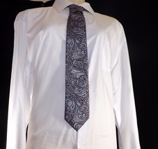 ALL SILK MUTED PURPLE &amp; SILVER PAISLEY PRINT RALEIGHS WASHINGTON MENS TI... - £2.97 GBP