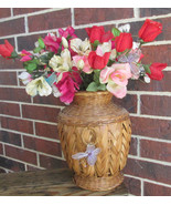 Artificial Flower Planter woven Tall Basket with Handle Faux Indoor Hous... - $11.65 CAD