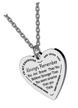 Daughter Heart Pendant Necklace You are Braver You - $50.35