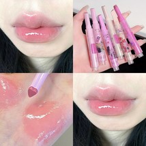 Lass solid lip glaze flowers water light heart shape lipstick clear oil jelly lip gloss thumb200