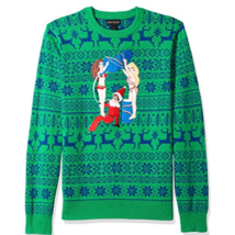 Alex Stevens Mens Drunk Elf Ugly Christmas Sweater, Green, Small - $23.76