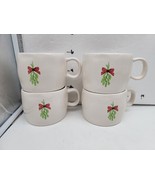 RAE DUNN Christmas  Mugs  by Magenta KISSES Mistletoe Mugs set of 4 - $28.00