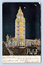 Night View Dreamland Tower Coney Island New York  NY UDB Postcard N14 - £4.61 GBP