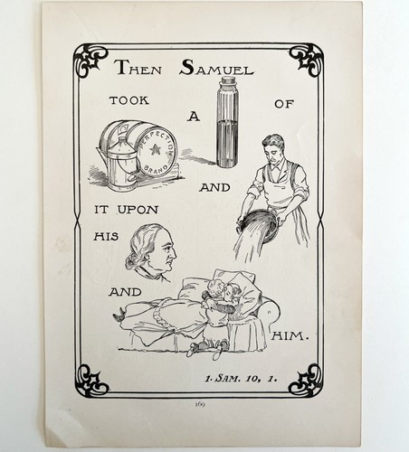 1901 Bible Passage Samuel 10:1 Victorian Word Symbol Puzzle Religious DWDD8 Item image 2