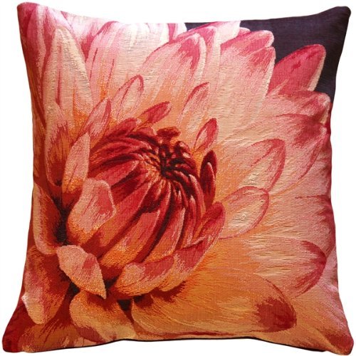 PILLOW DÉCOR Pink Dahlia Bold Blossom Tapestry Throw Pillow - $79.95