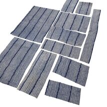 Lot of Blue Striped Chenille Bedspread Cut Pieces Crafts Sewing Quilting... - €17,85 EUR