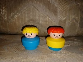 2 Fisher Price Little People Chunky Body Plastic Boy & Girl Toys 1990 Vintage - $14.84