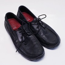 Twisted X Boat Shoes Womens 9.5W Black Moc Toe Slip On Flats Leather SMUWDM59 - £23.28 GBP