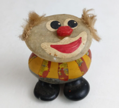 Vintage Hand Painted Clown Made Of Various Stones &amp; Rocks 2.5&quot; Figurine - €6,81 EUR