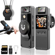 【Upgraded】Body Camera With Audio &amp; Video Recording - 64G Body, Magnetic Lanyard - £40.39 GBP