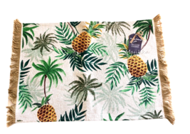 Tommy Bahama Indoor Outdoor Placemats Tampa Fringe 13”x19” Set of 2 Pineapple - £34.51 GBP