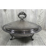 Vintage Oneida Silver Plated Footed Round Casserole Serving Dish W/ Embo... - £31.25 GBP