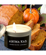Maple Pumpkin Bread Scented Tin Candles Hand Poured Vegan Friendly Eco Soy - $284.64 MXN+