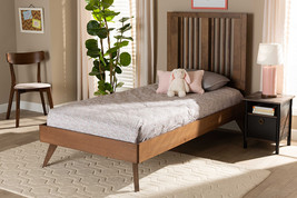 Falan Ash Walnut Twin Size Platform Bed - $9,409.49 MXN