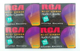 Lot Of 4 RCA Hi Fi Stereo Blank Audio Cassette RC 90 Normal Type I - £9.36 GBP