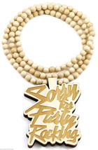 Sorry for Party Rockng New Pendant Necklace Good Wood Style 36 Inch Wood Chain - £11.01 GBP