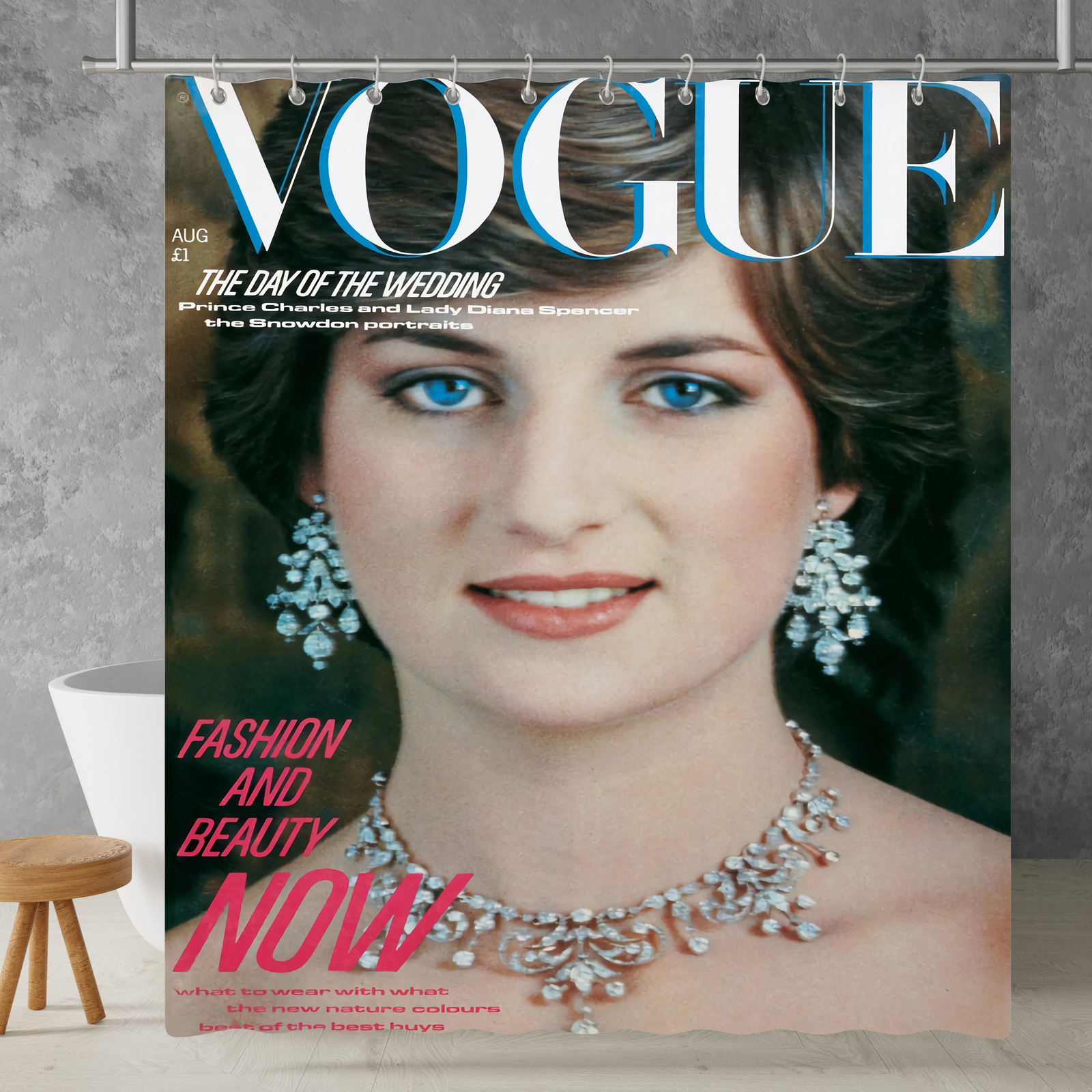New!!! Vogue Cover Custom Waterproof Polyester Shower Curtain 4 Size Item image 4